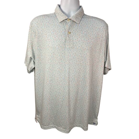 Peter Millar Polo Mens L Seaside Golf Performance Cocktail Logo - Picture 1 of 8